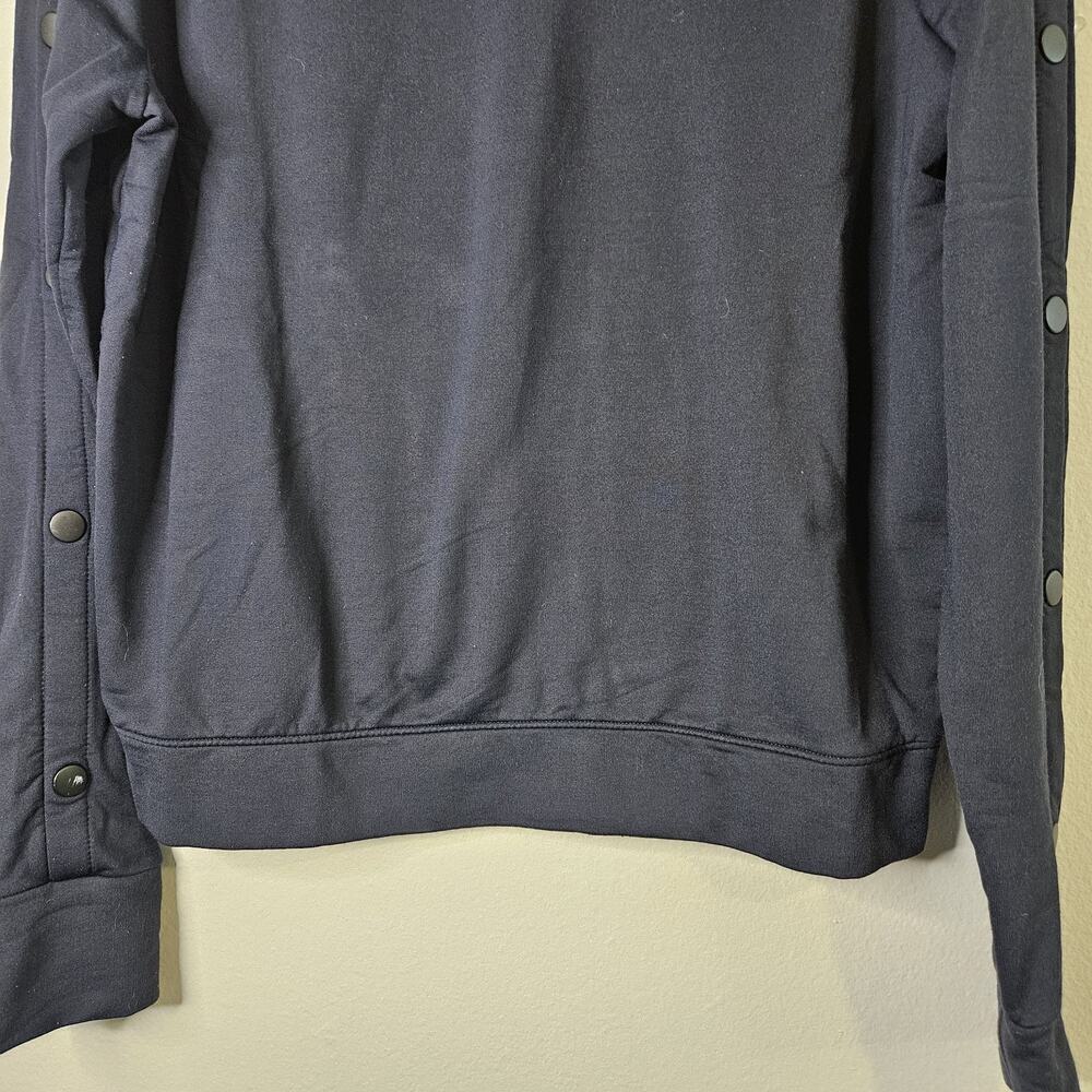 Athleta Snappy Sweatshirt S Navy Blue Pullover Athleisure Shoulder Sleeve Snaps - Picture 6 of 10